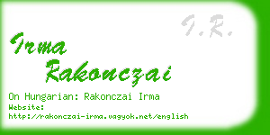 irma rakonczai business card